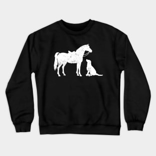 HORSE and DOG Motif Horse Dog Lover Crewneck Sweatshirt